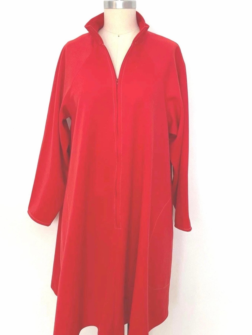 BCBG Red Half-Zip A-Line Tunic
